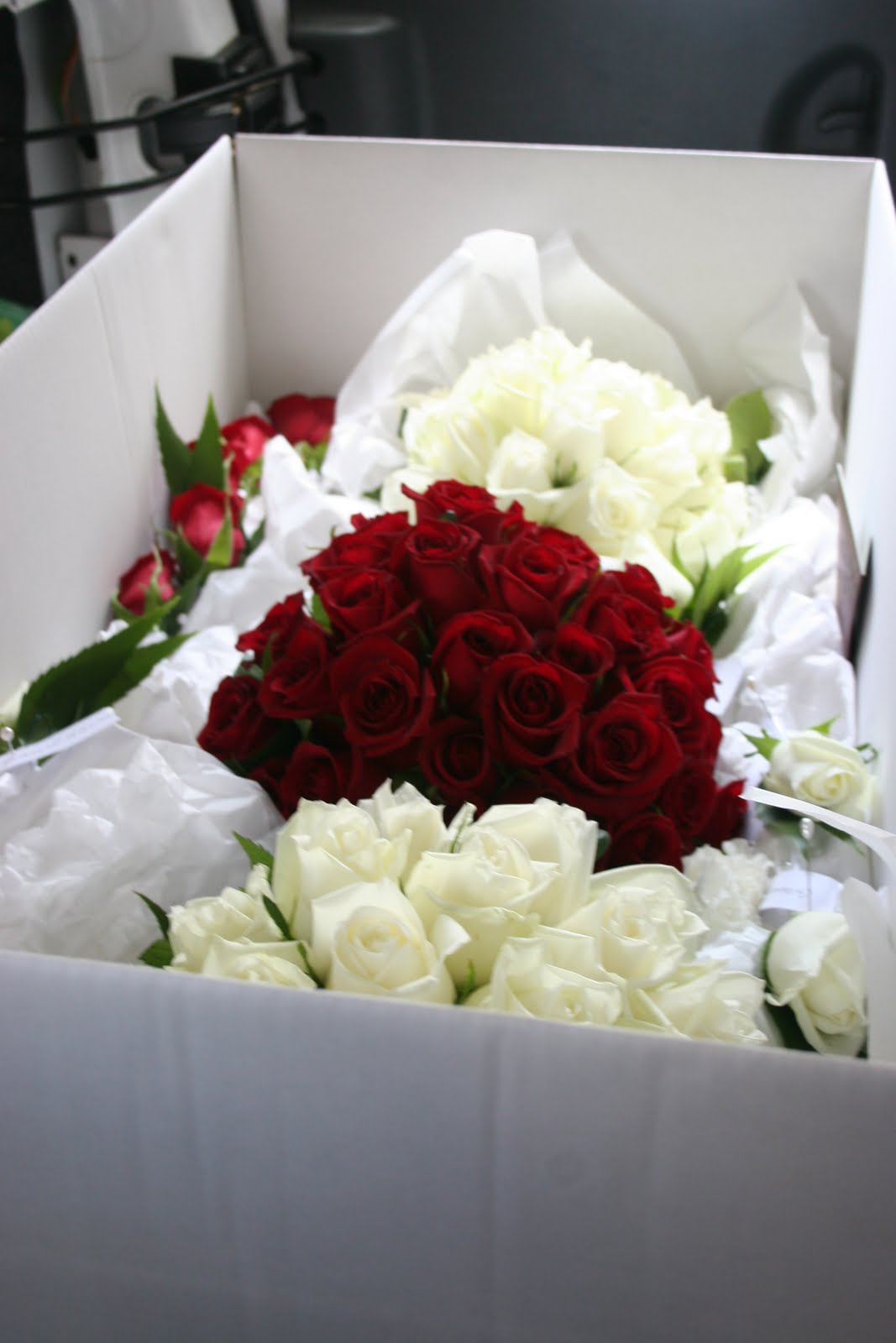 White And Red Rose Bouquet